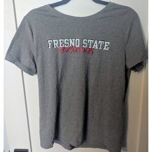 FRESNO STATE BULLDOGS Womens Grey T-Shirt Size L California State University